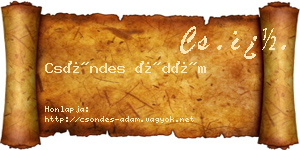 Csöndes Ádám névjegykártya