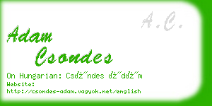 adam csondes business card